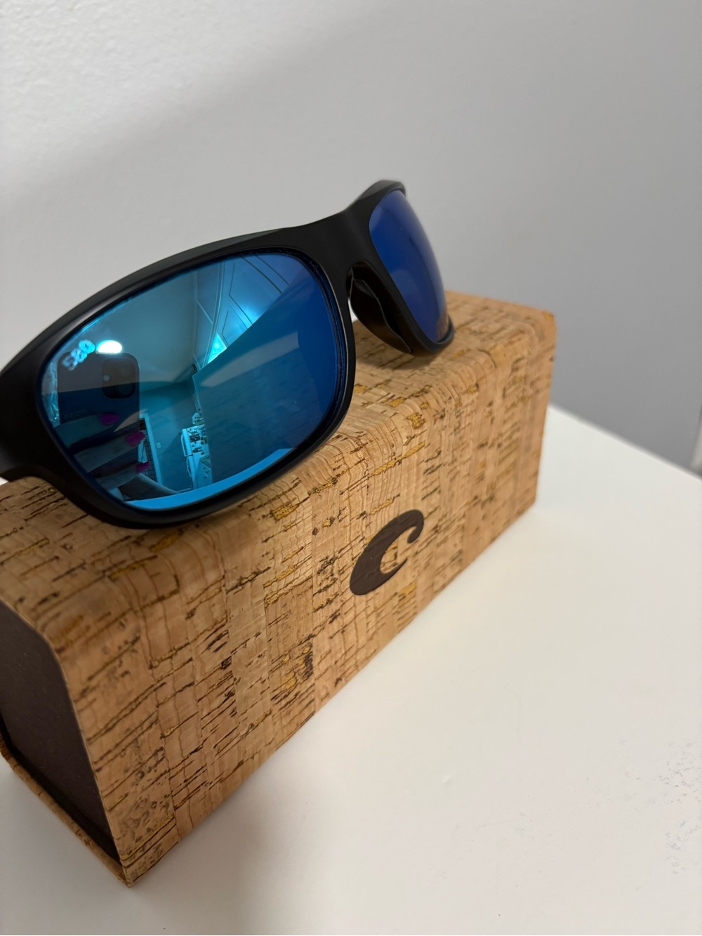 Costa Del Mar Clipperton Polarized Sunglasses - Matte Black / Blue Mirror (58mm)